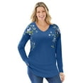 thumbnail image 1 of Woman Within Plus Size Waffle Thermal V-Neck Tee, 1 of 6
