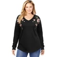 thumbnail image 1 of Woman Within Plus Size Waffle Thermal V-Neck Tee, 1 of 6