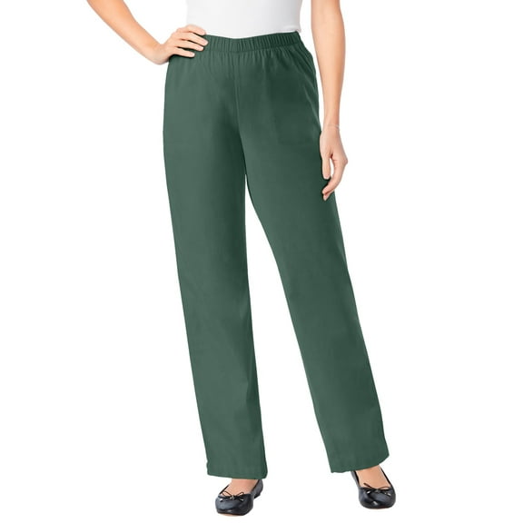 Woman Within Plus Size Fineline Stretch Denim Wide-Leg Pull-On Jeans