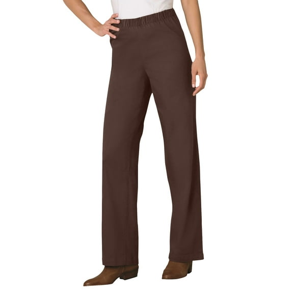 Woman Within Plus Size Fineline Stretch Denim Wide-Leg Pull-On Jeans