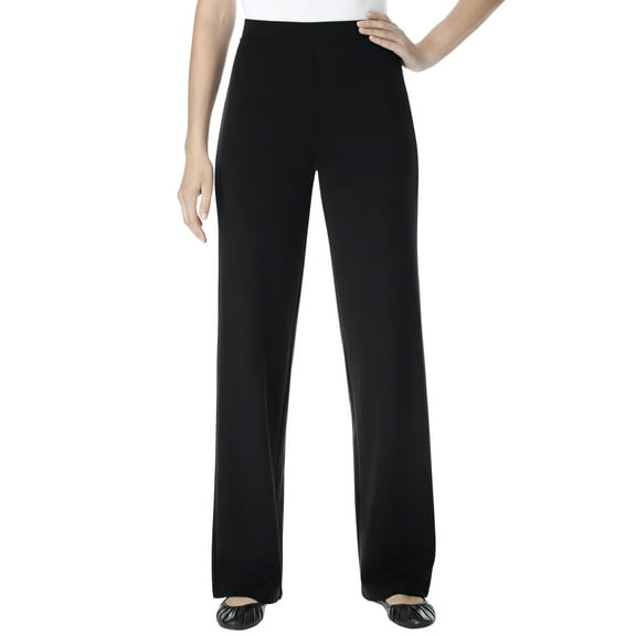 Woman Within Plus Size Stretch Ponte Knit Pull-On Wide-Leg Pants