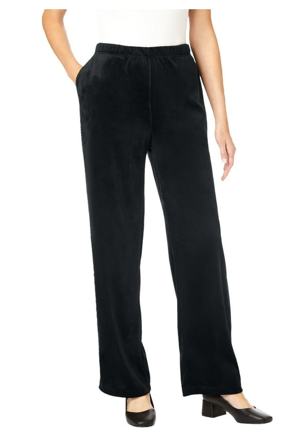 Plus Size Wide-Leg Velour Pant