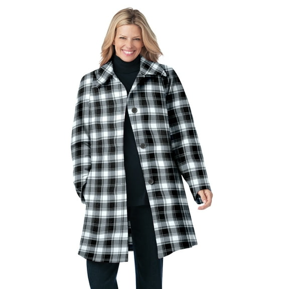 Woman Within Plus Size Wool-Blend Classic A-Line Coat