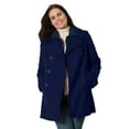 thumbnail image 1 of Woman Within Plus Size Wool-Blend Double-Breasted Peacoat, 1 of 5