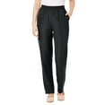 thumbnail image 1 of Woman Within Plus Size Woven Hassle-Free Pull-On Pants, 1 of 4