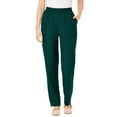 thumbnail image 1 of Woman Within Plus Size Woven Hassle-Free Pull-On Pants, 1 of 4