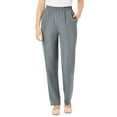 thumbnail image 1 of Woman Within Plus Size Woven Hassle-Free Pull-On Pants, 1 of 4