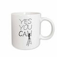 thumbnail image 1 of 3drose, Woman Worker on a Ladder Carves a Positive Text Yes You Can, 15oz Mug, 1 of 6