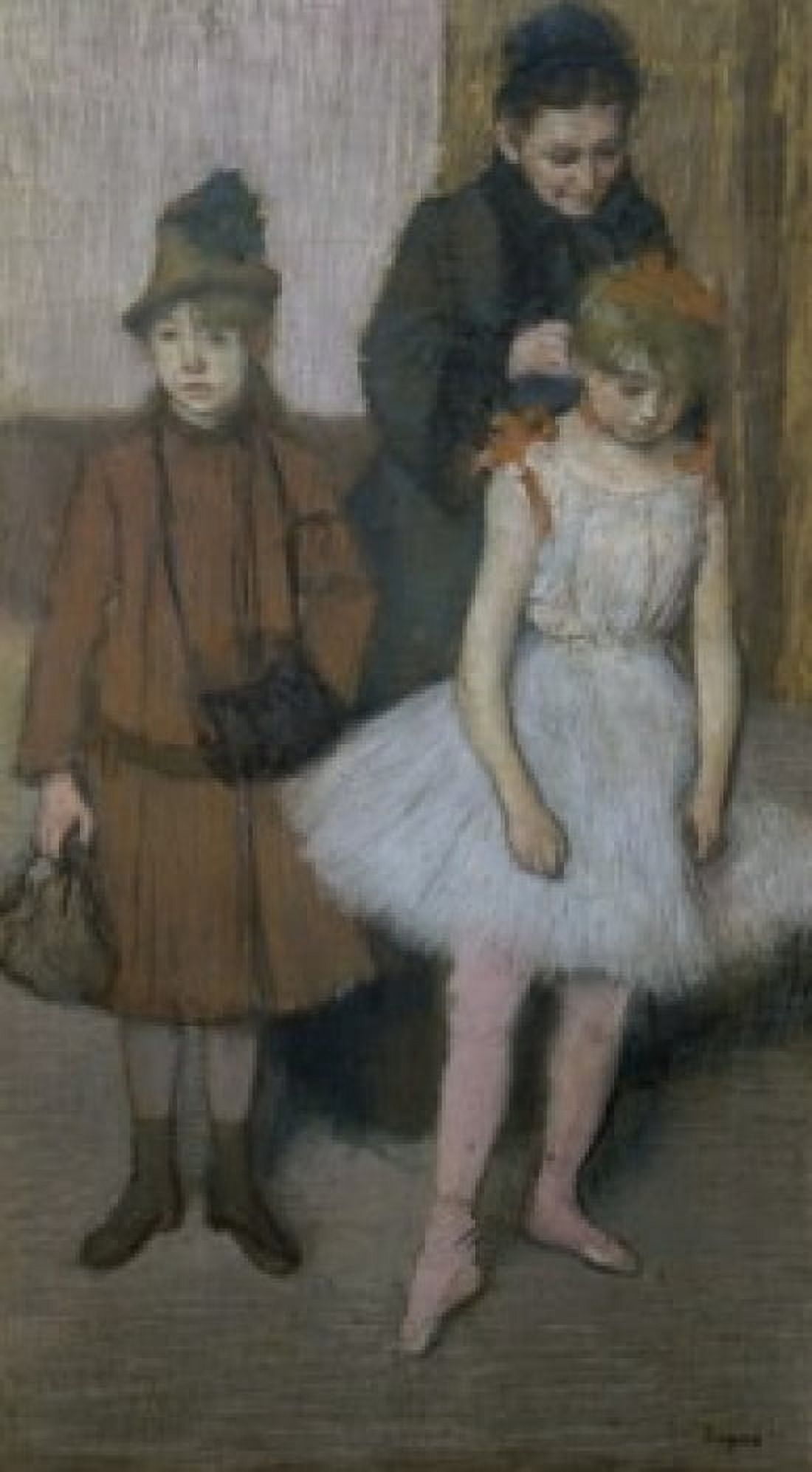 Woman and Two Little Girls Edgar Degas (1834-1917French) Suzuki Collection Tokyo Japan Canvas Art - Edgar Degas (18 x 24)