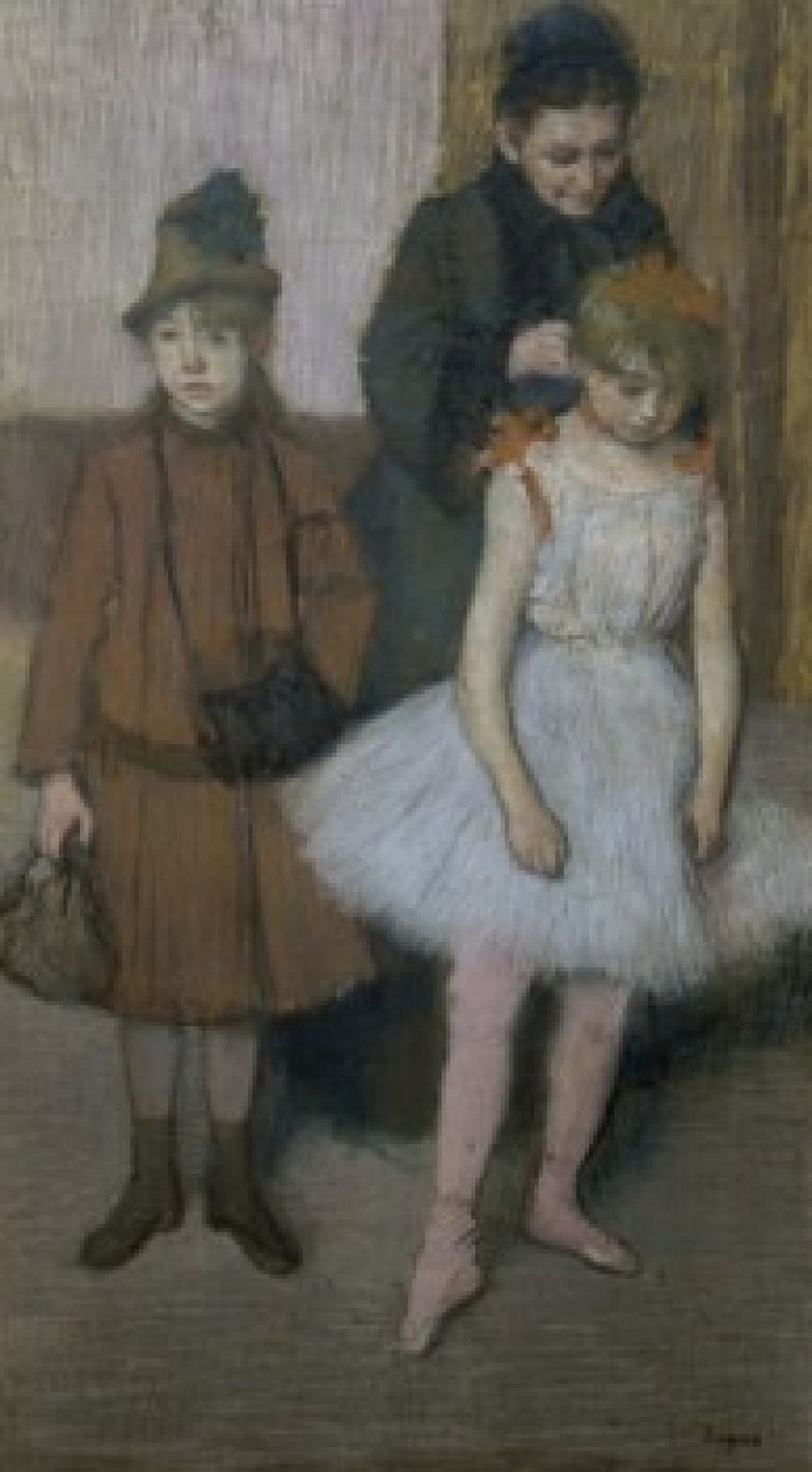 Woman and Two Little Girls Edgar Degas (1834-1917French) Suzuki Collection Tokyo Japan Canvas Art - Edgar Degas (24 x 36)