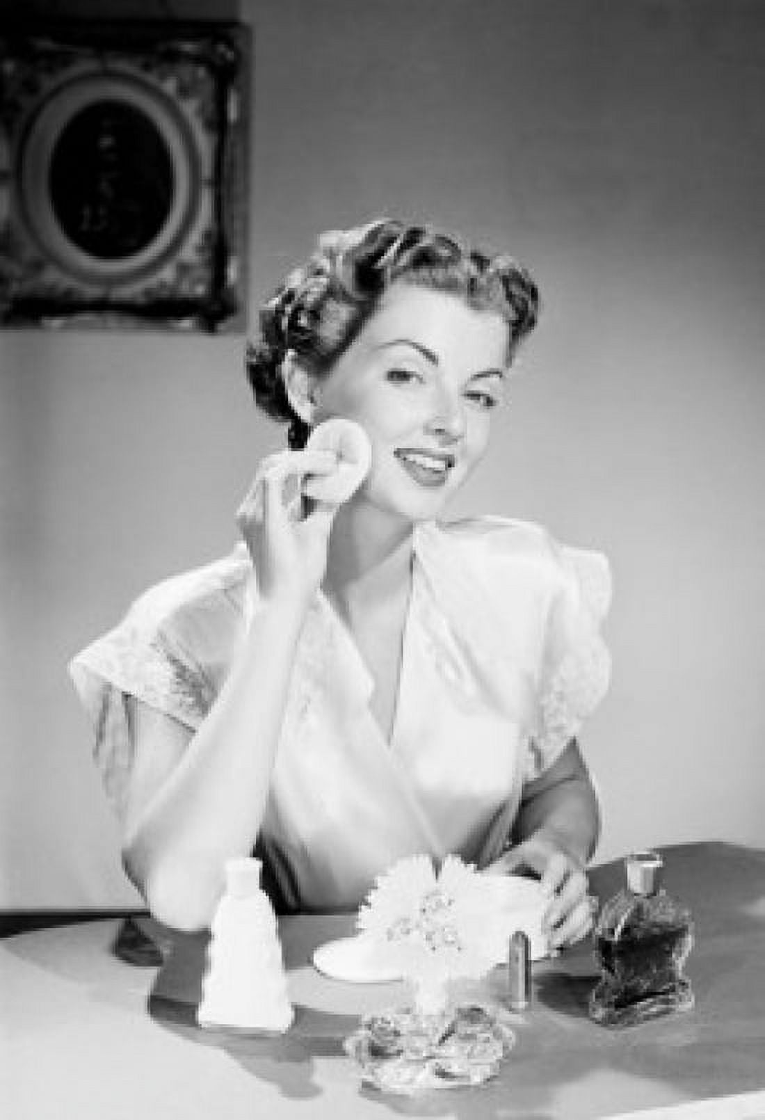 Woman applying make-up Canvas Art -  (18 x 24)