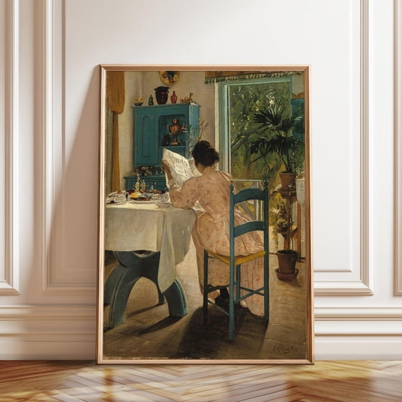 Woman at Breakfast Morning Serenity Laurits Andersen Ring, Unframed Paper Poster 8x10in