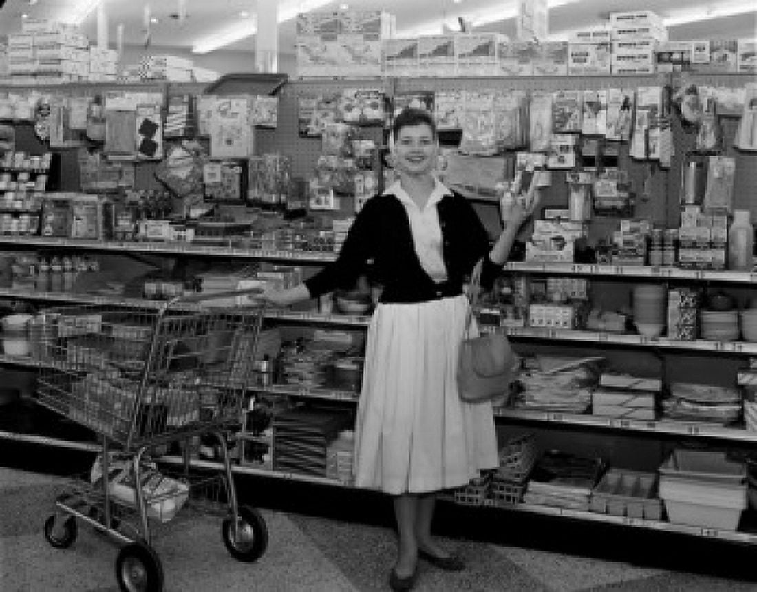 Woman doing shopping in supermarket Canvas Art - (18 x 24)