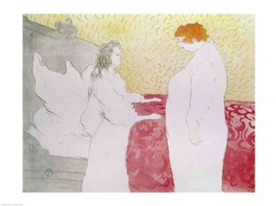 Woman in Bed Profile - Waking Up 1896 Canvas Art - Henri de Toulouse-Lautrec (24 x 18)