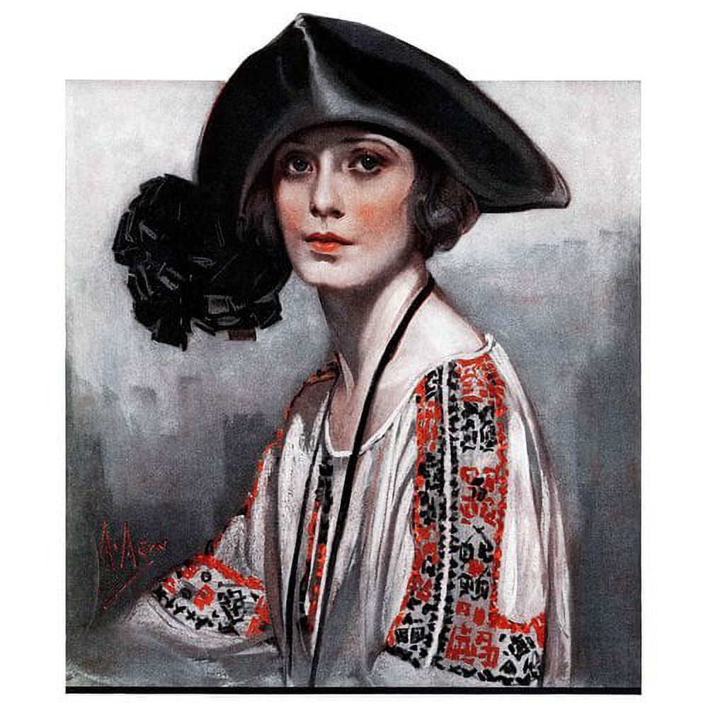 "Woman in Embroidered Blouse" Painting Print on Wrapped Canvas