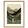 thumbnail image 1 of Woman in Flower Field in Scottish Hill Landscape Artwork Framed Wall Art Print 9X7 Inch, 1 of 5