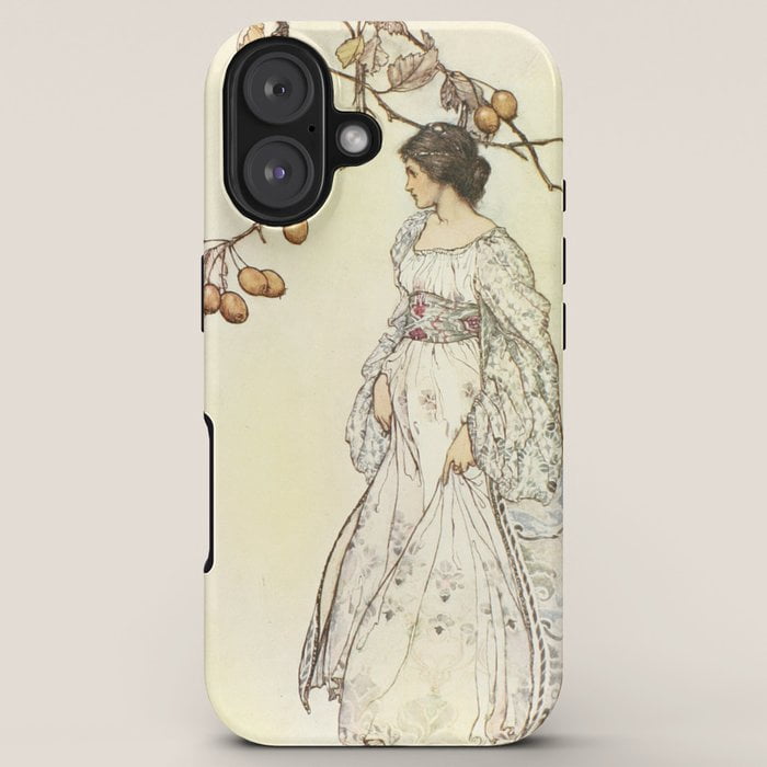 Woman in Flowing Gown and Flowering Branches Tough Case for Apple ...
