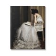 thumbnail image 1 of Woman in Gown Reading Portrait Typography Painting Gallery Wrapped Canvas Print Wall Art, 1 of 7