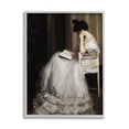 thumbnail image 1 of Woman in Gown Reading Portrait Typography Painting Gray Framed Art Print Wall Art, 1 of 7