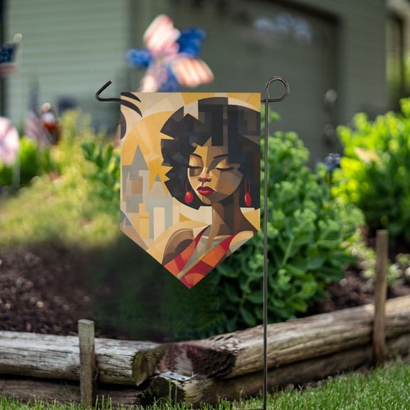 Woman in Red Garden Flag 18" x 12.5" Double Sided Yard Lawn Outdoor Decor Small Yard Flags