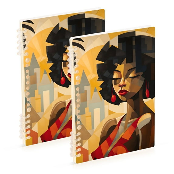 Woman in Red Ring Binder Notebook Journey Note Diary College Ruled Spiral Notebook Study Loose Leaf Paper A5 60 Pages