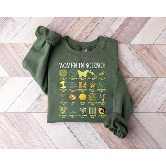Woman in Science Sweatshirt, Girl Scientist Shirt, Preppy Aesthetic STEM Crewneck, Trendy Gift for Science Lovers