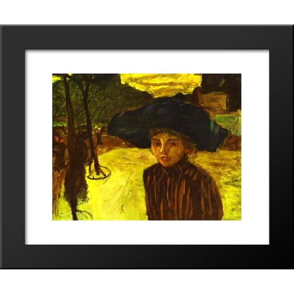 Woman in a Blue Hat 20x24 Framed Art Print by Bonnard, Pierre