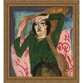 thumbnail image 1 of Woman in a Green Blouse 28x32 Large Gold Ornate Wood Framed Canvas Art by Ernst Ludwig Kirchner, 1 of 2