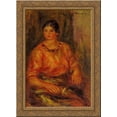thumbnail image 1 of Woman in a Red Blouse 20x24 Gold Ornate Wood Framed Canvas Art by Renoir, Pierre Auguste, 1 of 2
