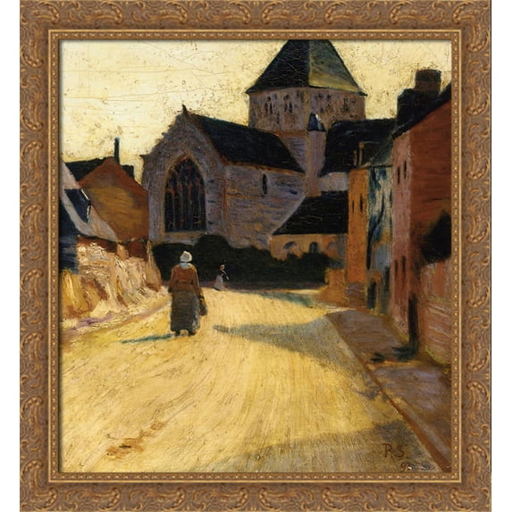 Woman in a Street 28x30 Large Gold Ornate Wood Framed Canvas Art by Paul Serusier