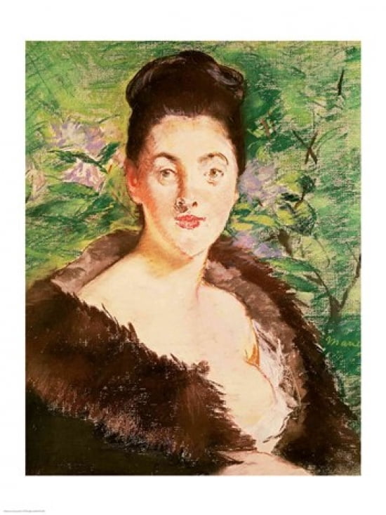 Woman in a fur coat Canvas Art - Edouard Manet (18 x 24)