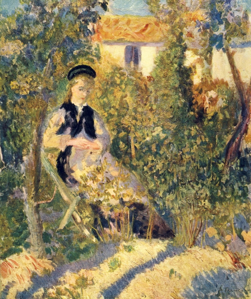 Woman in a garden Canvas Art - Pierre-Auguste Renoir (18 x 24)