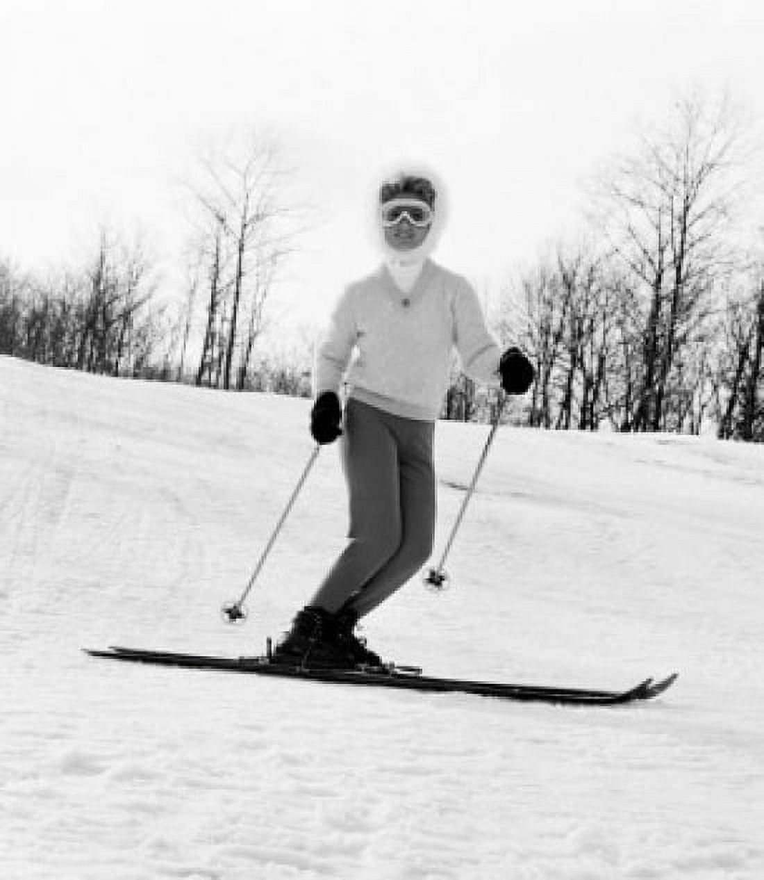 Woman in goggles skiing Canvas Art - (24 x 36)