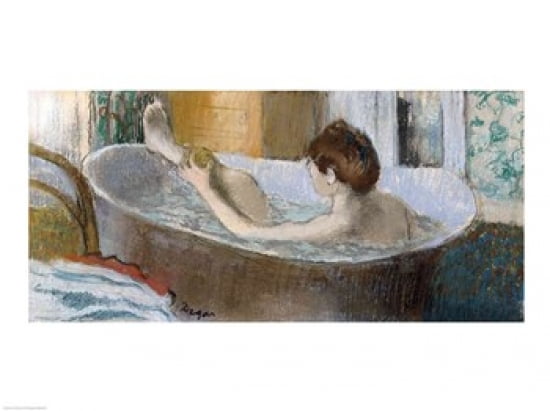 Woman in her Bath Sponging her Leg c1883 Canvas Art - Edgar Degas (24 x 18)