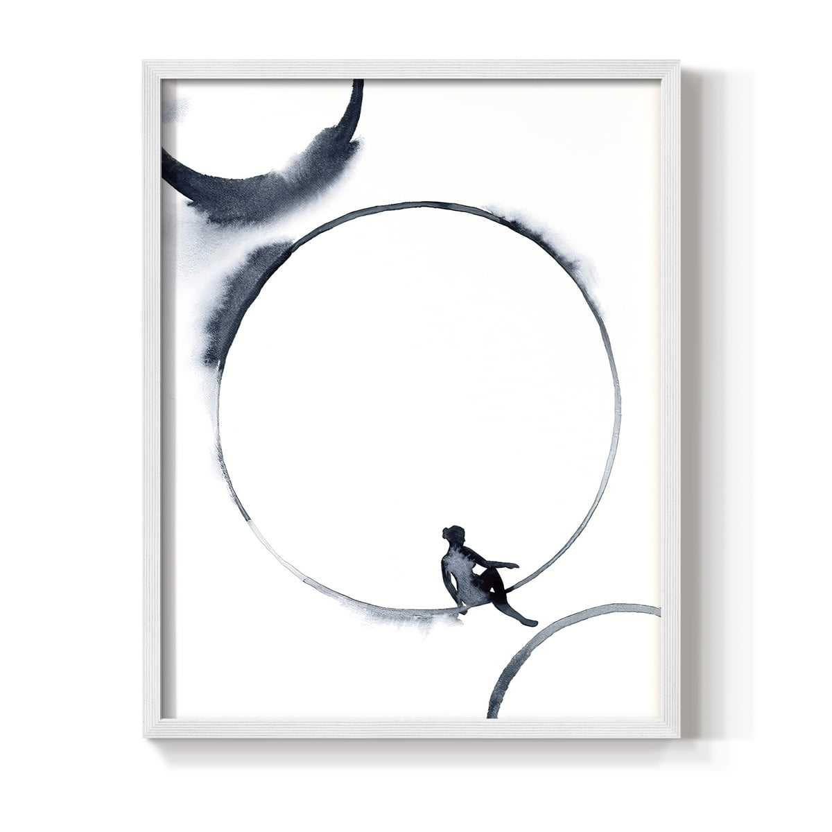 Woman in the Moon I Framed Print - Solid Wood in Single Picture Frame Solid Wood 2 Framed Print