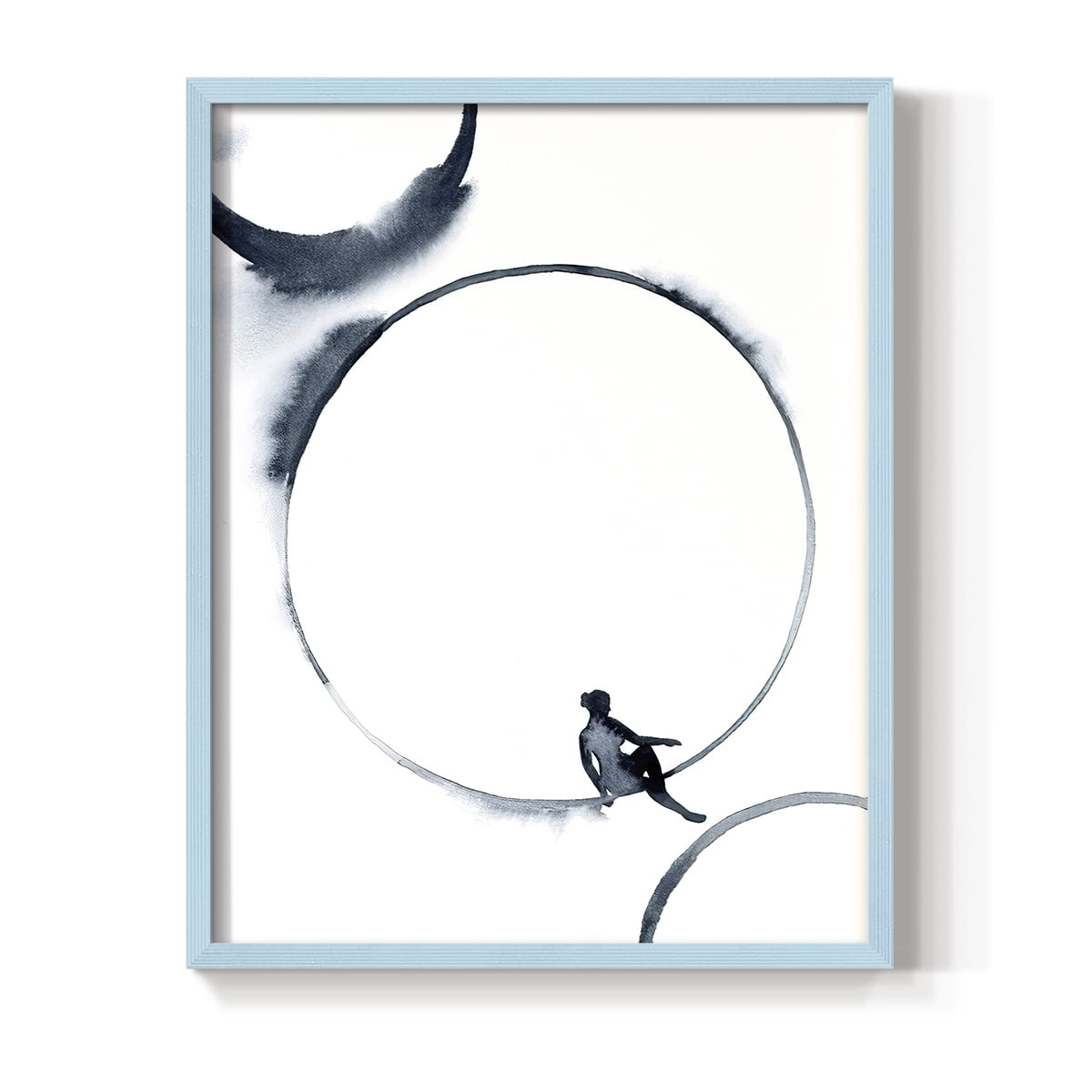 Woman in the Moon I Framed Print - Solid Wood in Single Picture Frame Solid Wood 2 Framed Print