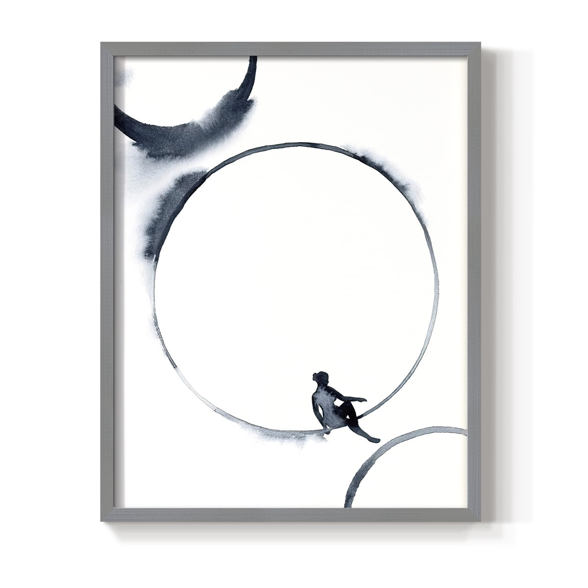 Woman in the Moon I Framed Print - Solid Wood in Single Picture Frame Solid Wood 2 Framed Print