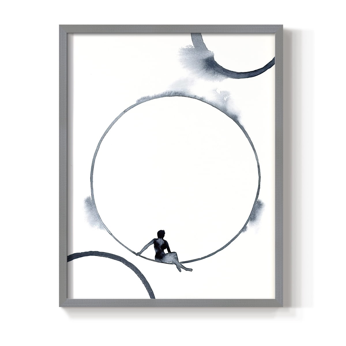 Woman in the Moon II Framed Print - Solid Wood in Single Picture Frame Solid Wood 2 Framed Print