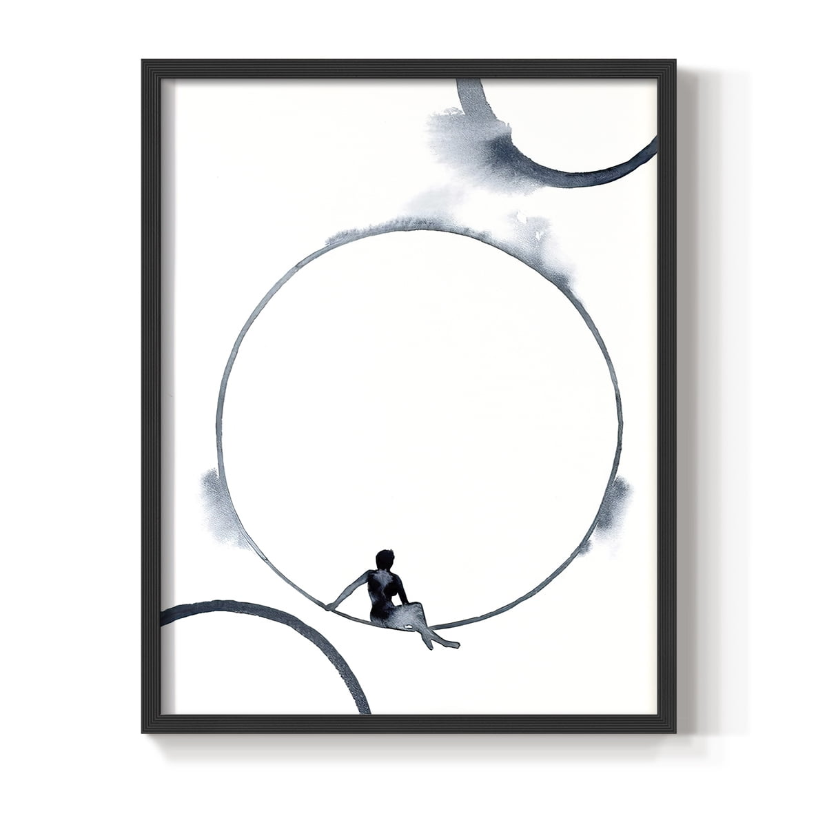 Woman in the Moon II Framed Print - Solid Wood in Single Picture Frame Solid Wood 2 Framed Print
