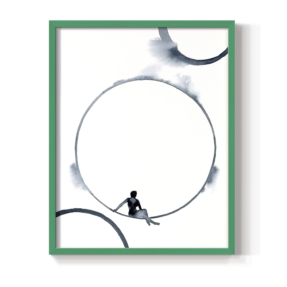 Woman in the Moon II Framed Print - Solid Wood in Single Picture Frame Solid Wood 2 Framed Print