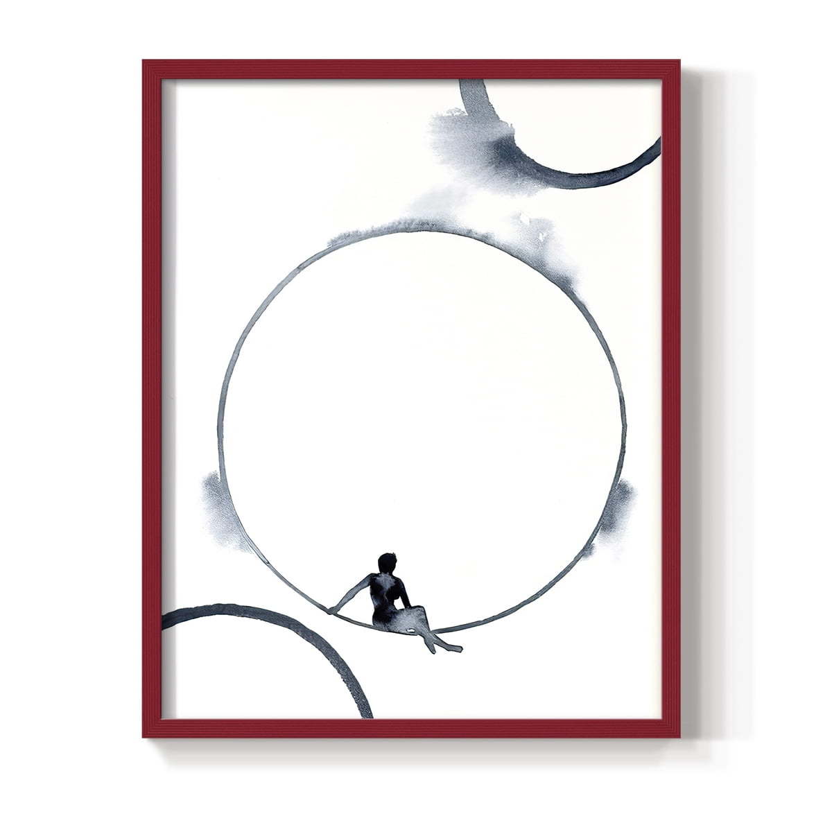 Woman in the Moon II Framed Print - Solid Wood in Single Picture Frame Solid Wood 2 Framed Print