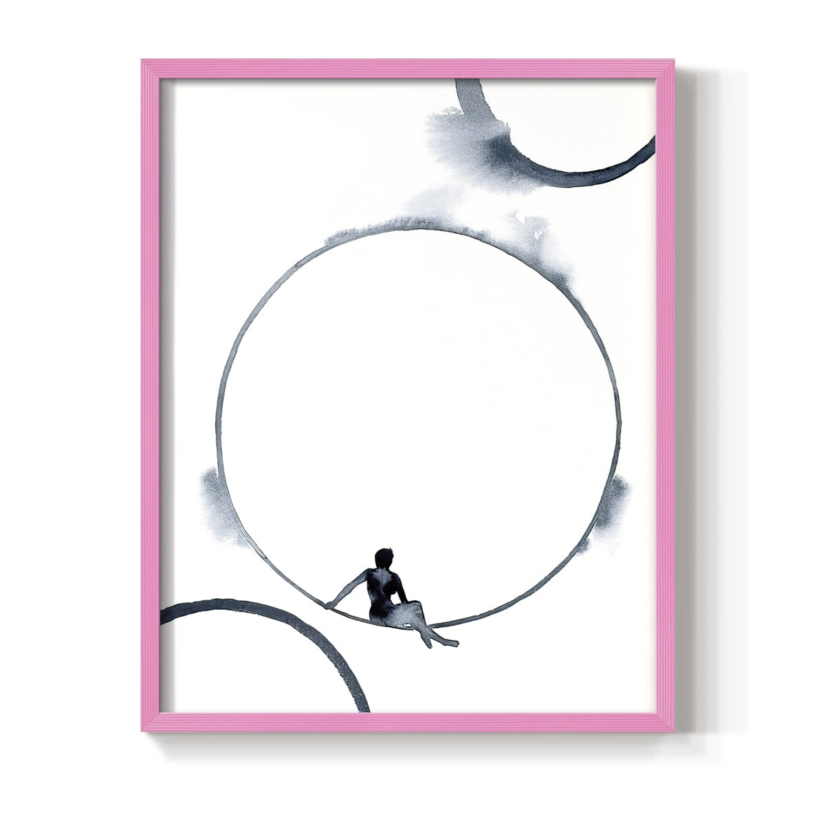 Woman in the Moon II Framed Print - Solid Wood in Single Picture Frame Solid Wood 2 Framed Print