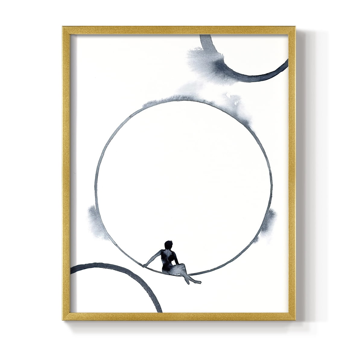 Woman in the Moon II Framed Print - Solid Wood in Single Picture Frame Solid Wood 2 Framed Print