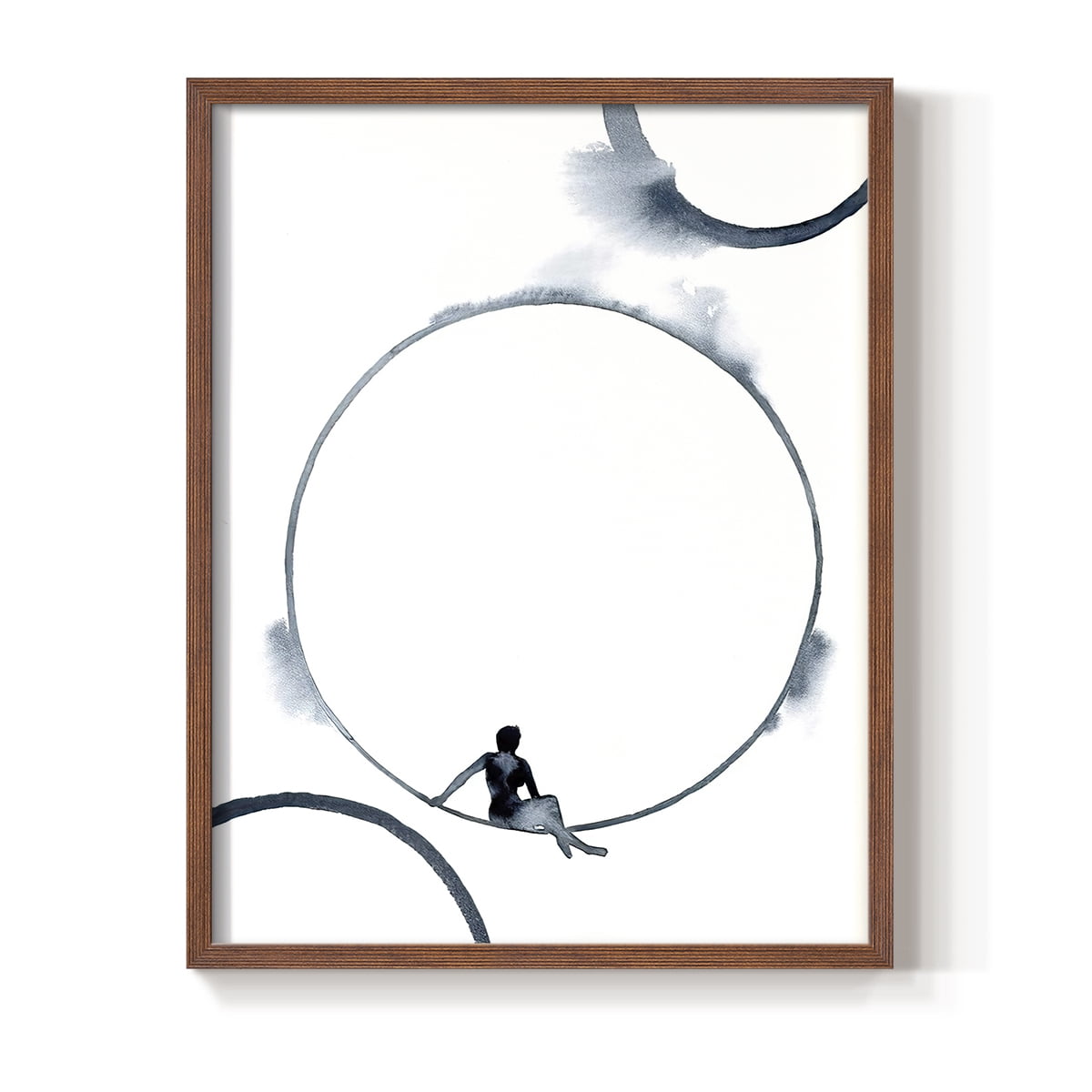 Woman in the Moon II Framed Print - Solid Wood in Single Picture Frame Solid Wood 2 Framed Print