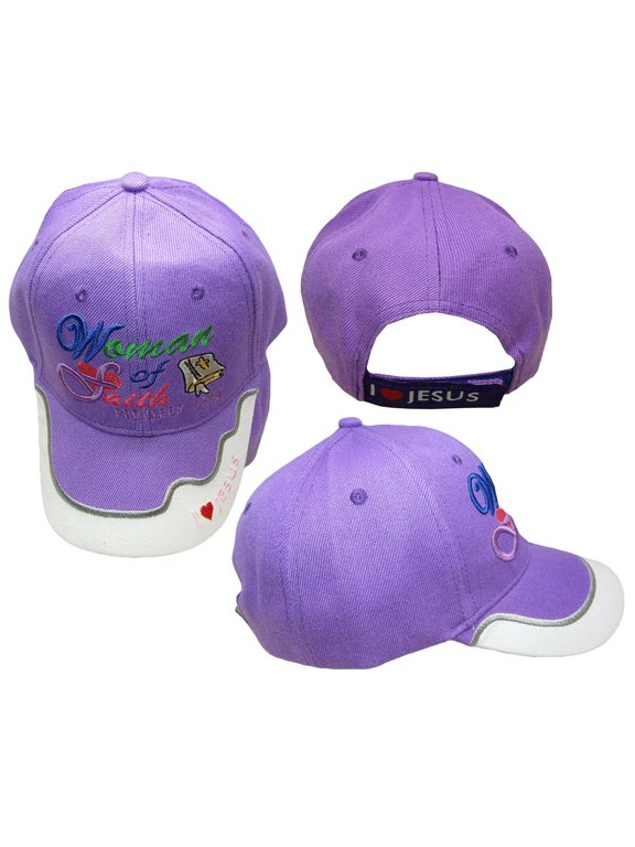 Woman of Faith Proverbs Christian Jesus Purple White Embroidered Cap CAP808 Hat