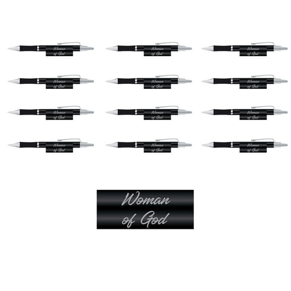 Woman of God Executive Pens - Gifts 1 Dozen Silver/Black