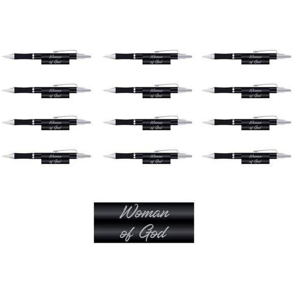 Woman of God Executive Pens - Gifts 1 Dozen Silver/Black