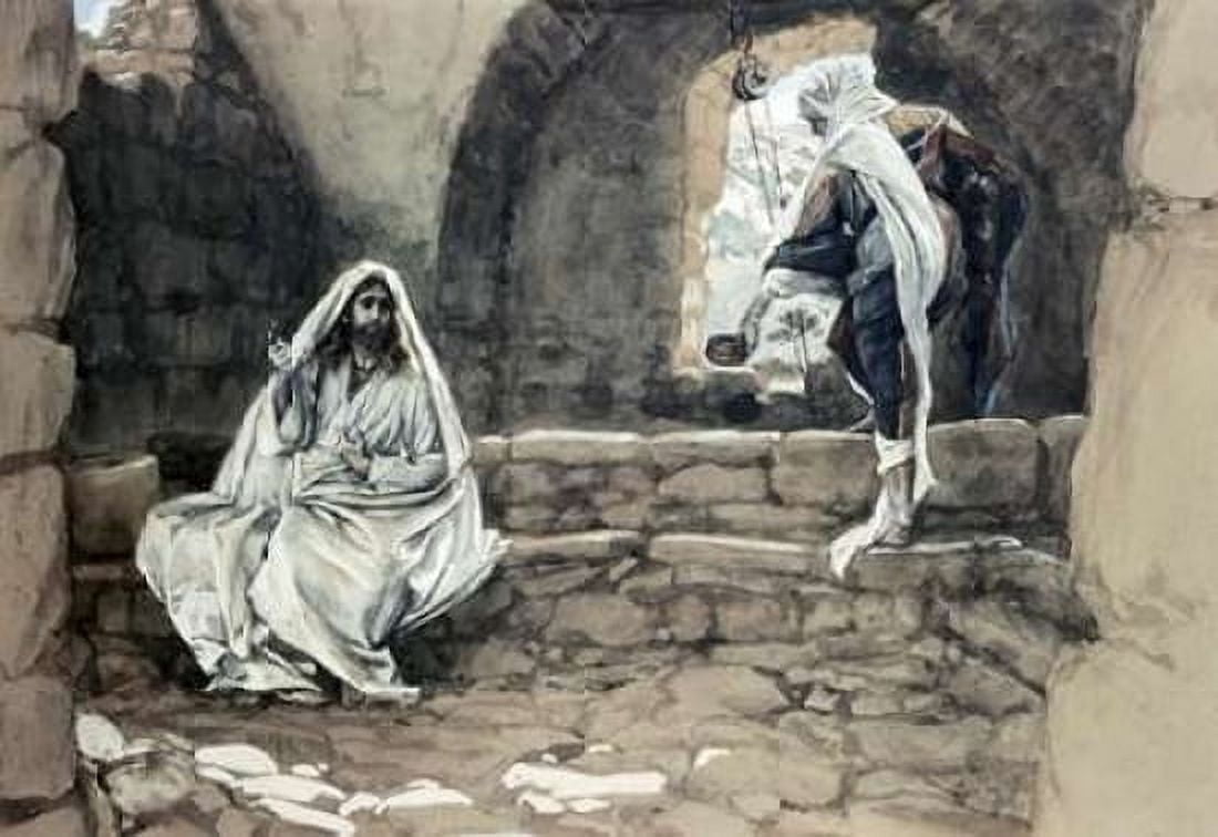 Woman of Samaria at The Well Canvas Art - James Jacques Tissot (20 x 28)