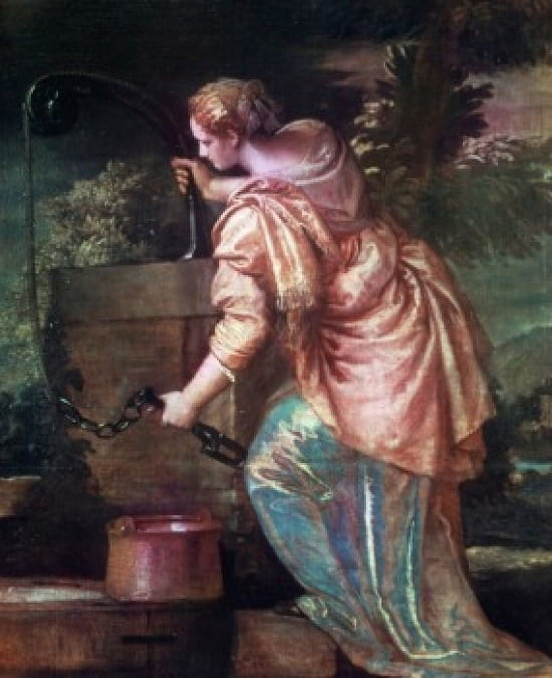 Woman of Samaria at Well by Veronese (Paolo Caliari) (1528-1588) Canvas Art - Paolo Veronese (24 x 36)