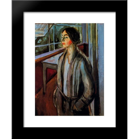 Woman on the Verandah 20x24 Framed Art Print by Munch, Edvard